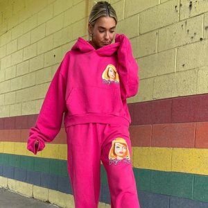 NEW BOYS LIE KEN YOU NOT HOT PINK HOODIE ONE SIZE